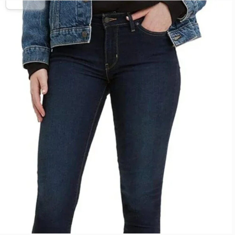 Levi's 711 Skinny Jeans Women's Size 29 Mid‎ Rise Blue Dark Wash